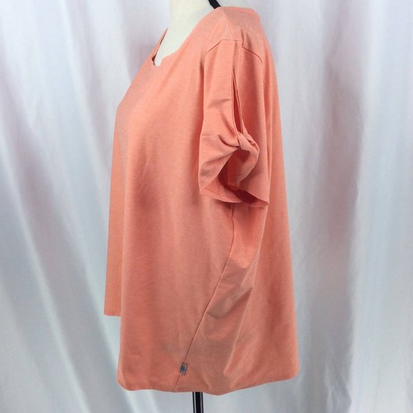 Eddie Bauer Top Womens Size 2XL Twist Knot Short Sleeve Stretch Travel Athletic - Picture 4 of 10
